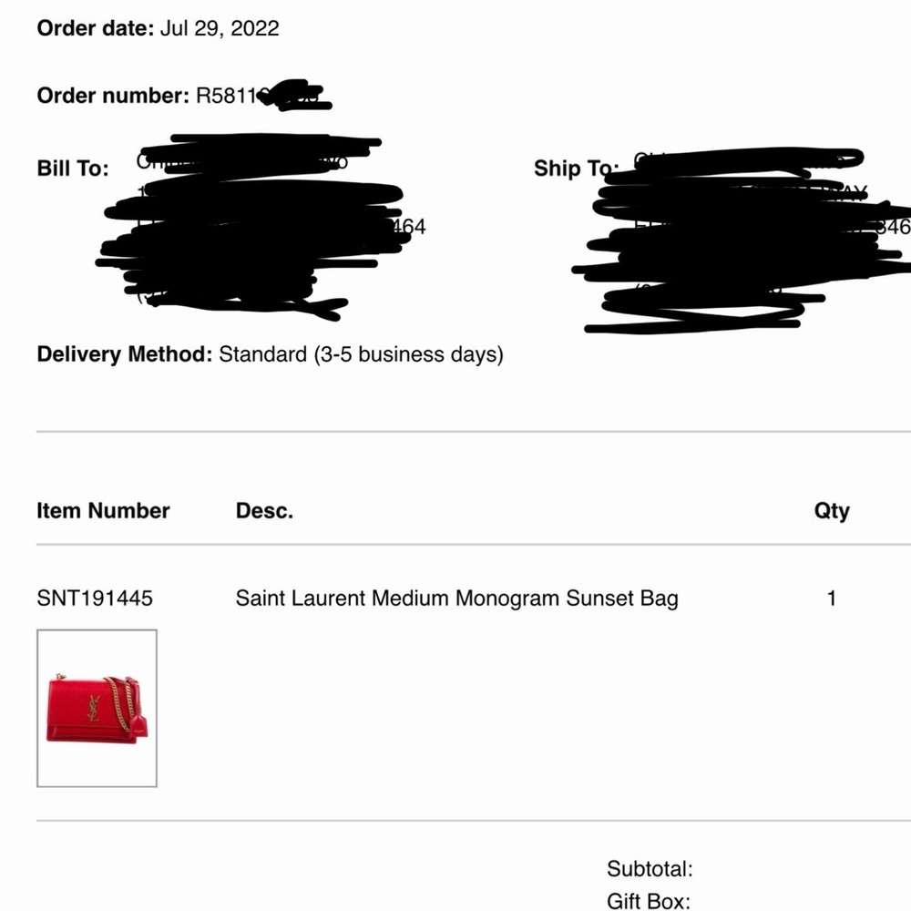 Red YSL medium sunset bag. Great condition, barely worn. - Picture 9 of 9